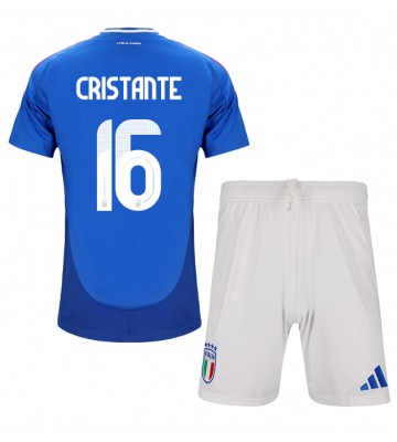 Italia Bryan Cristante #16 Primera Equipación Niños Eurocopa 2024 Manga Corta (+ Pantalones cortos)